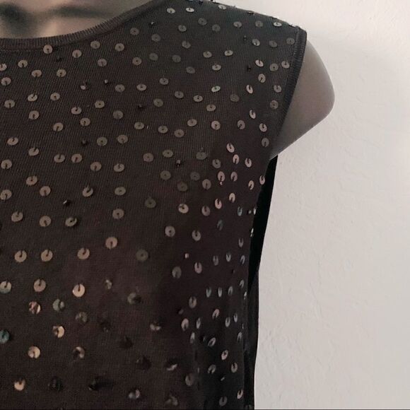 Princess Blqck Sequined Sleeveless Top Size Medium - Picture 3 of 6